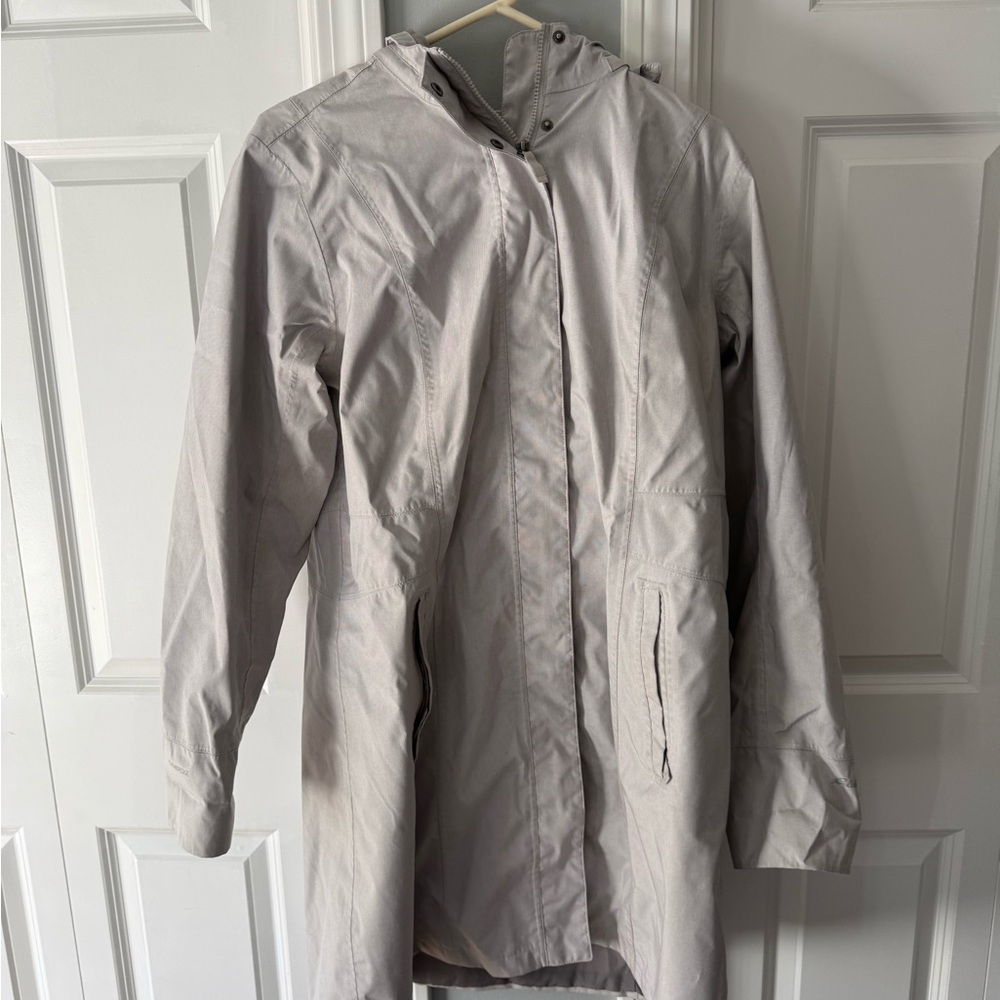 Eddie Bauer Women's Gray Hooded Trench Coat